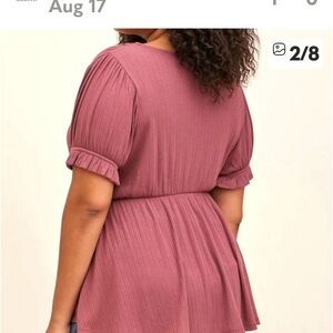 ISO Torrid Mauve Ruffle Sleeve Blouse